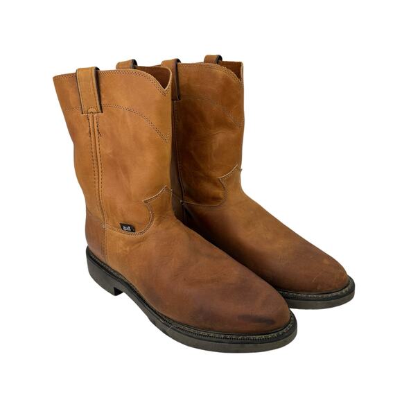 Justin Conductor Aged Bark Real Leather Rubber Sole Round Toe Work Boots main image 9